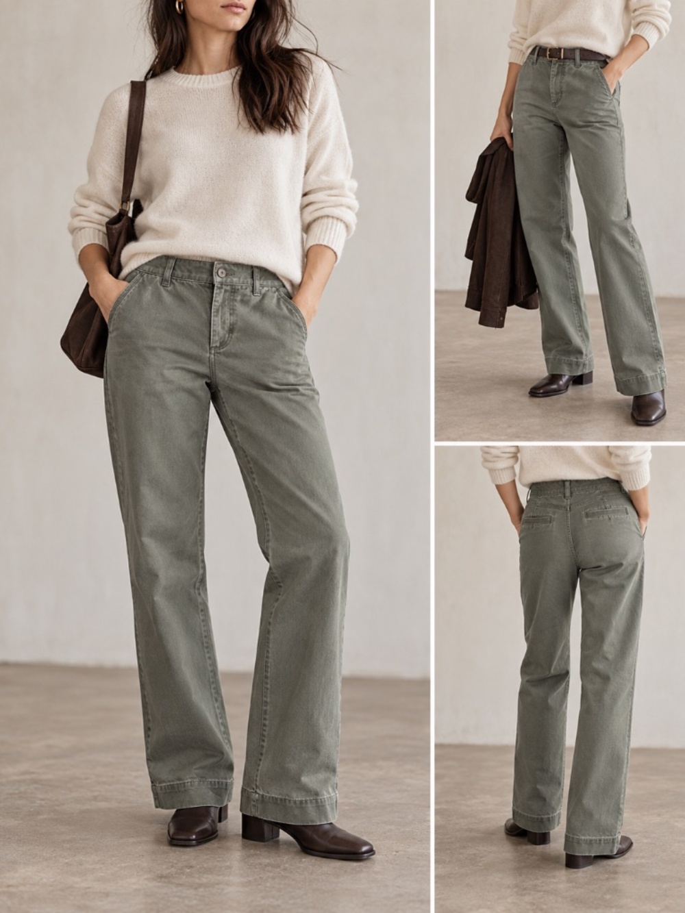 Gap Straight Fit Olive Gray Green Cotton Chino Pants Size 4